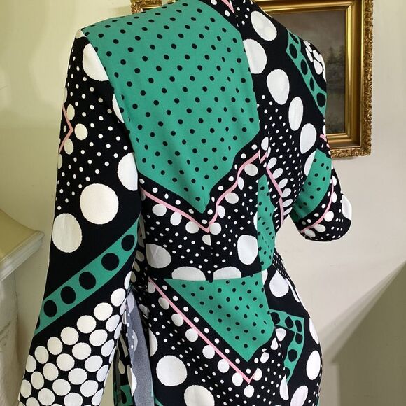 Vintage M&S Polka Dot Faux Wrap Dress - Picture 7 of 13